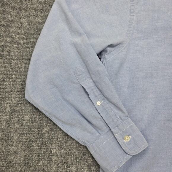Vintage Lands End Shirt Mens 16 Blue Oxford Cloth Button Down Cotton Long Sleeve - Picture 8 of 16